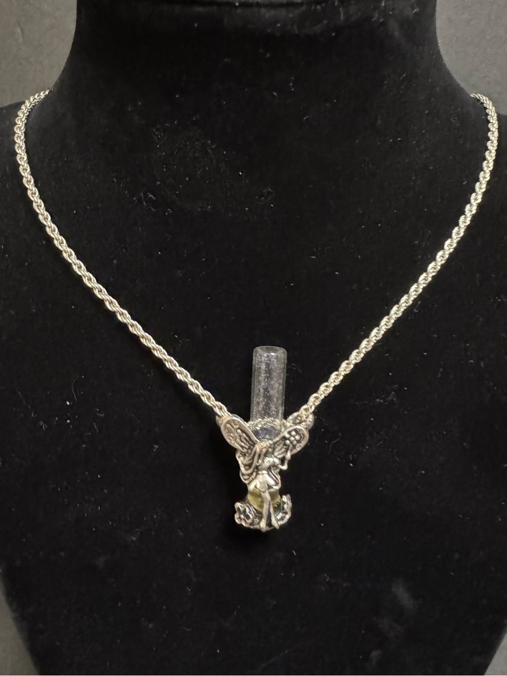 Silver-Tone Angel Pendant with Vial Pendant